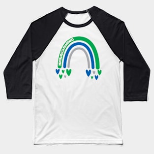 Mental Health Awareness Rainbow with hearts Baseball T-Shirt